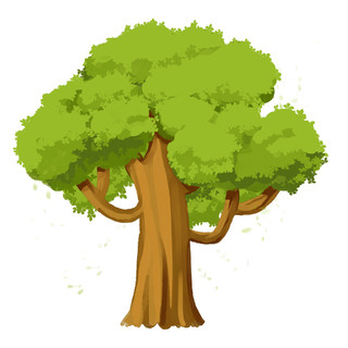 绿色卡通树木春天元素GIF动态图植树节元素